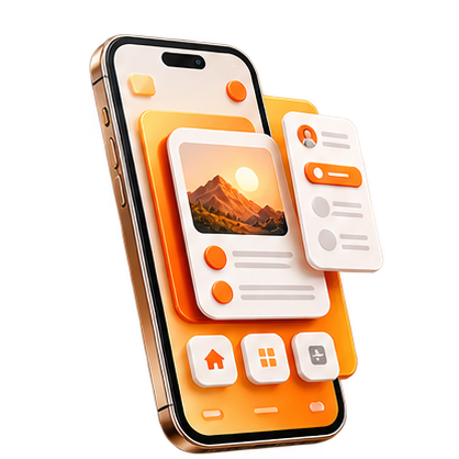 Mobile app development mockup