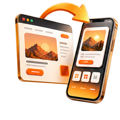 Website to APK builder mockup